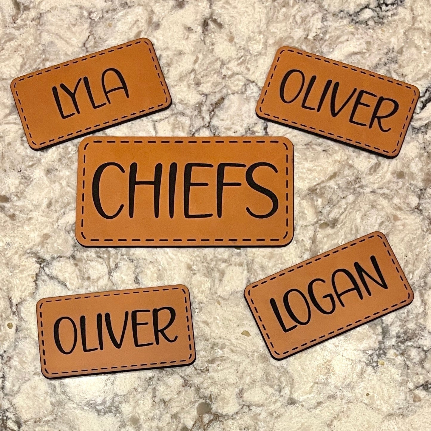 Personalized Leatherette Hat Patches - Heat Activated