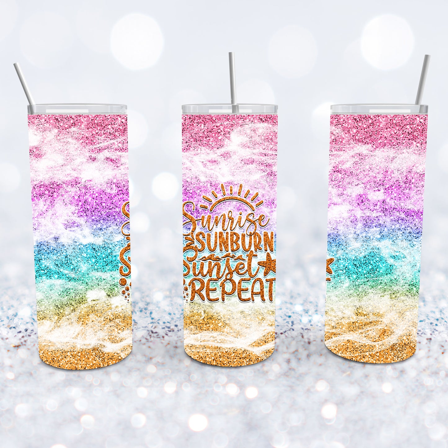 Sunrise Sunset Glitter Tumbler