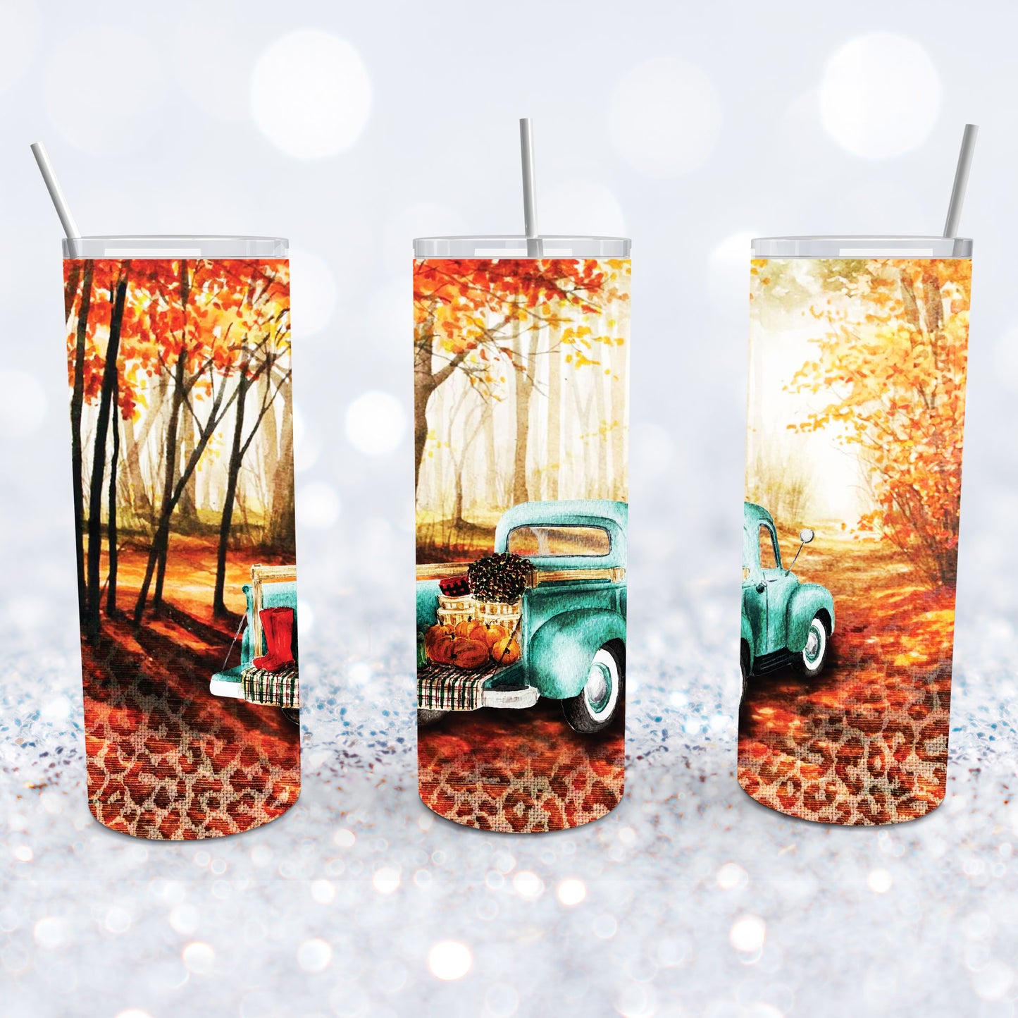 Vintage Fall Truck Tumbler