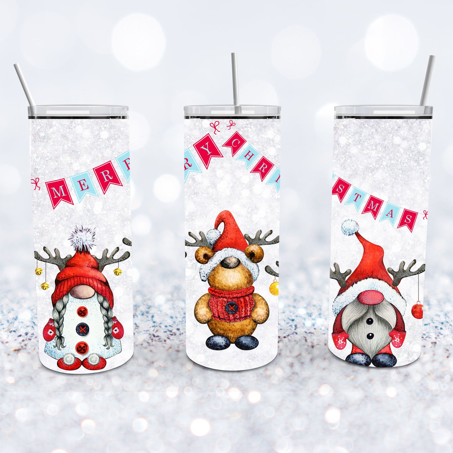 Merry Christmas Gnomes Tumbler