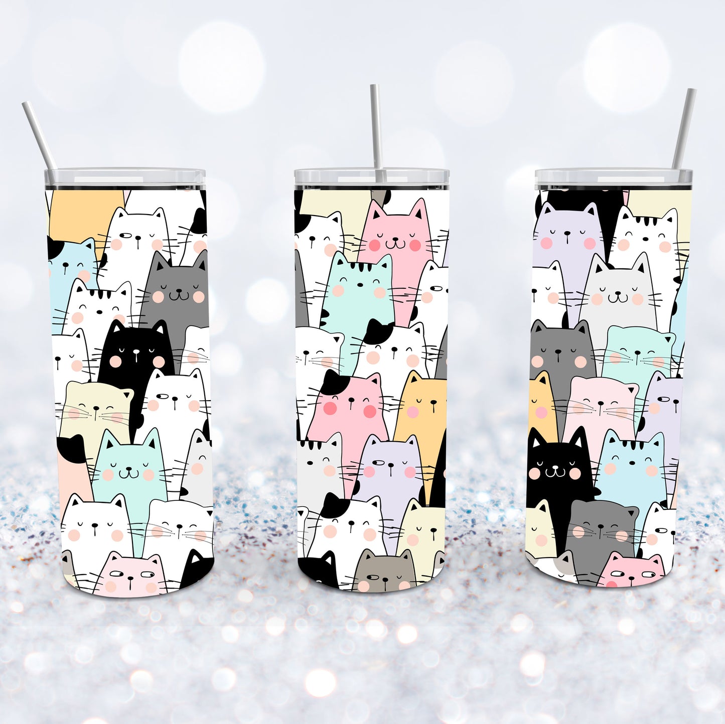 Cute Whimsical Cats Tumbler