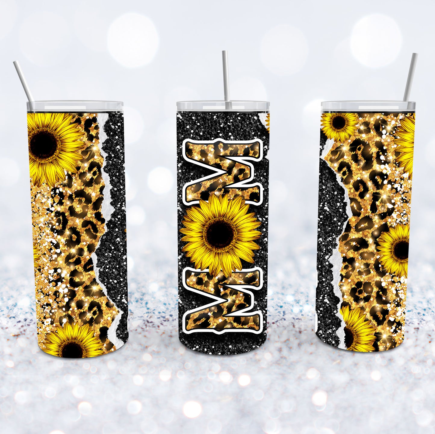 Leopard & Sunflower Mom Tumbler