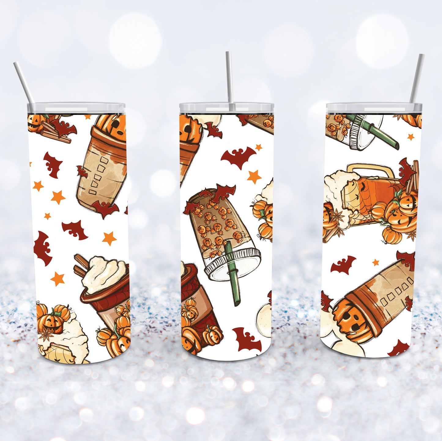 Jack O Lantern Coffee Tumbler - White