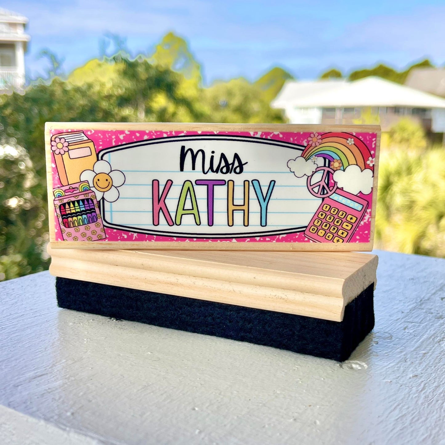 Personalized Composition Notebook Felt Erasers