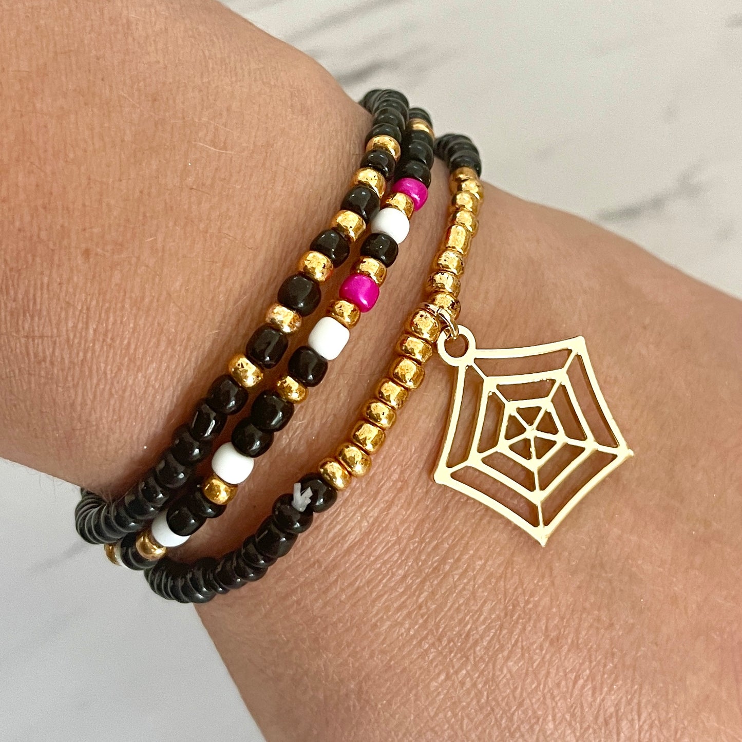 Spider Web Halloween Bracelet Set