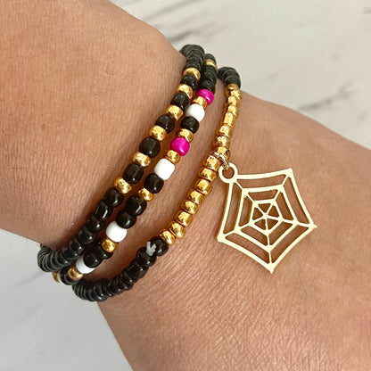 Spider Web Halloween Bracelet Set