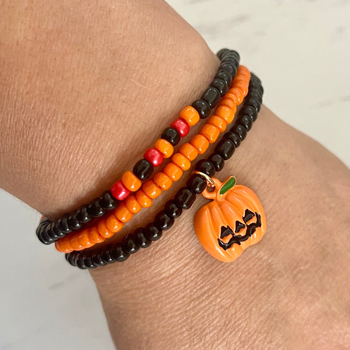 Pumpkin Halloween Bracelet Set