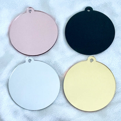 Mirrored Round Acrylic Christmas Ornament