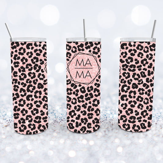 Rose Gold Leopard Print Mama Tumbler
