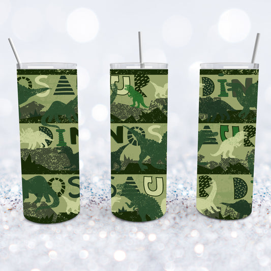 Camo Dinosaur Tumbler