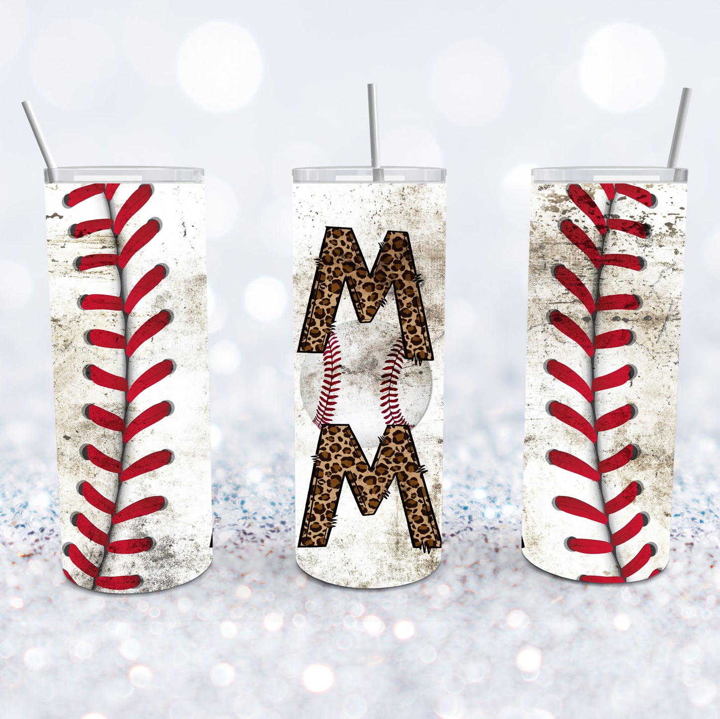 Leopard Baseball Mom Tumbler