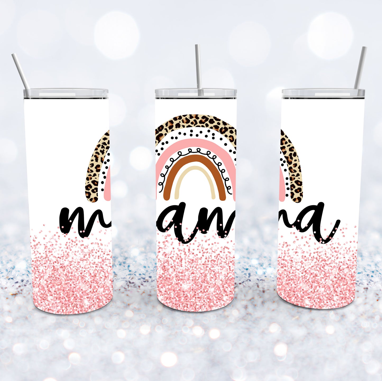 Leopard Rainbow Mama Tumbler