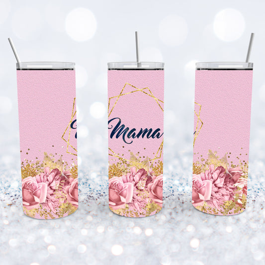 Pink Floral Mama Tumbler