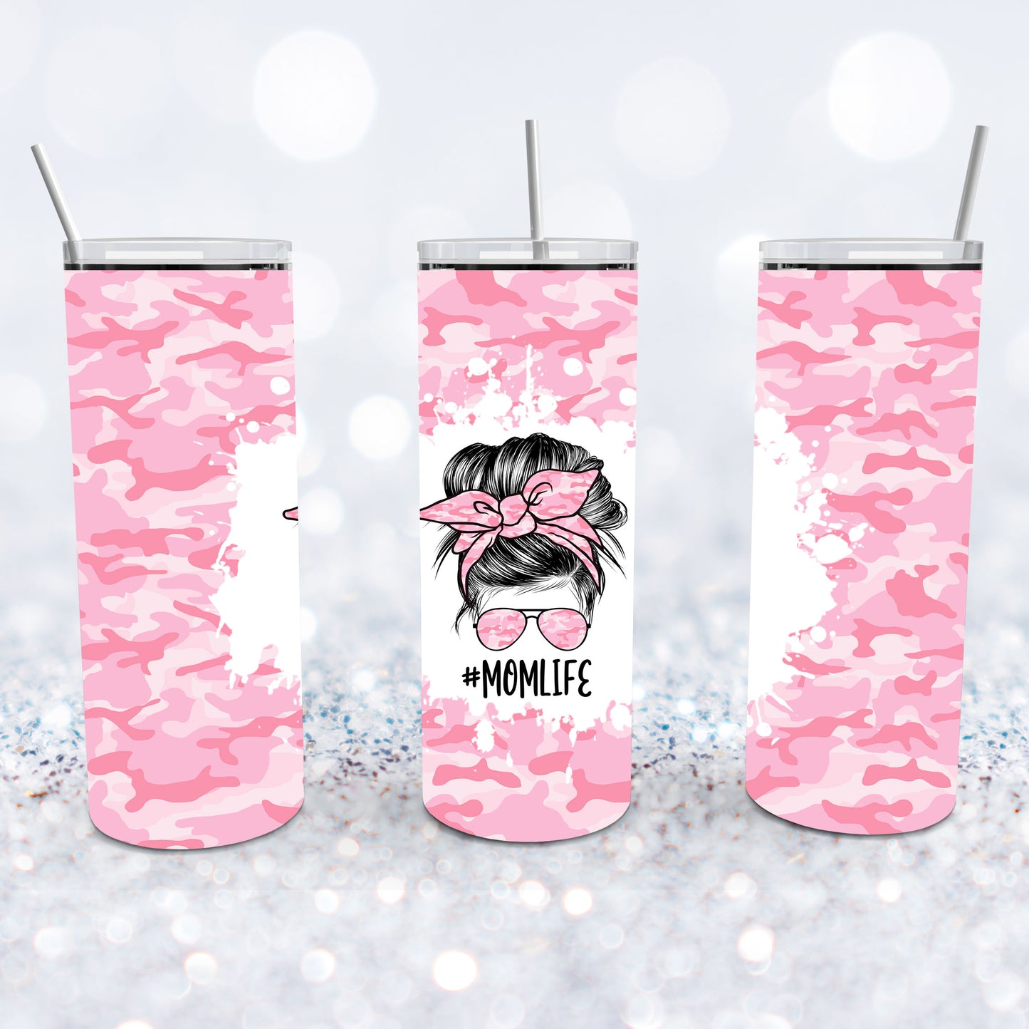 Pink Camo Mom Life Tumbler
