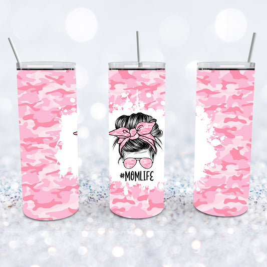 Pink Camo Mom Life Tumbler