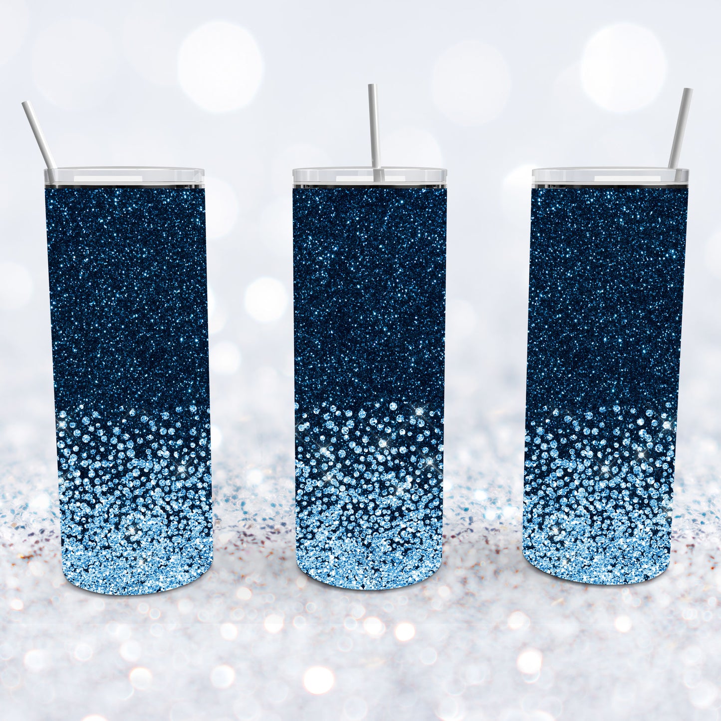 Deep Blue Sea Glitter Ombre Tumbler