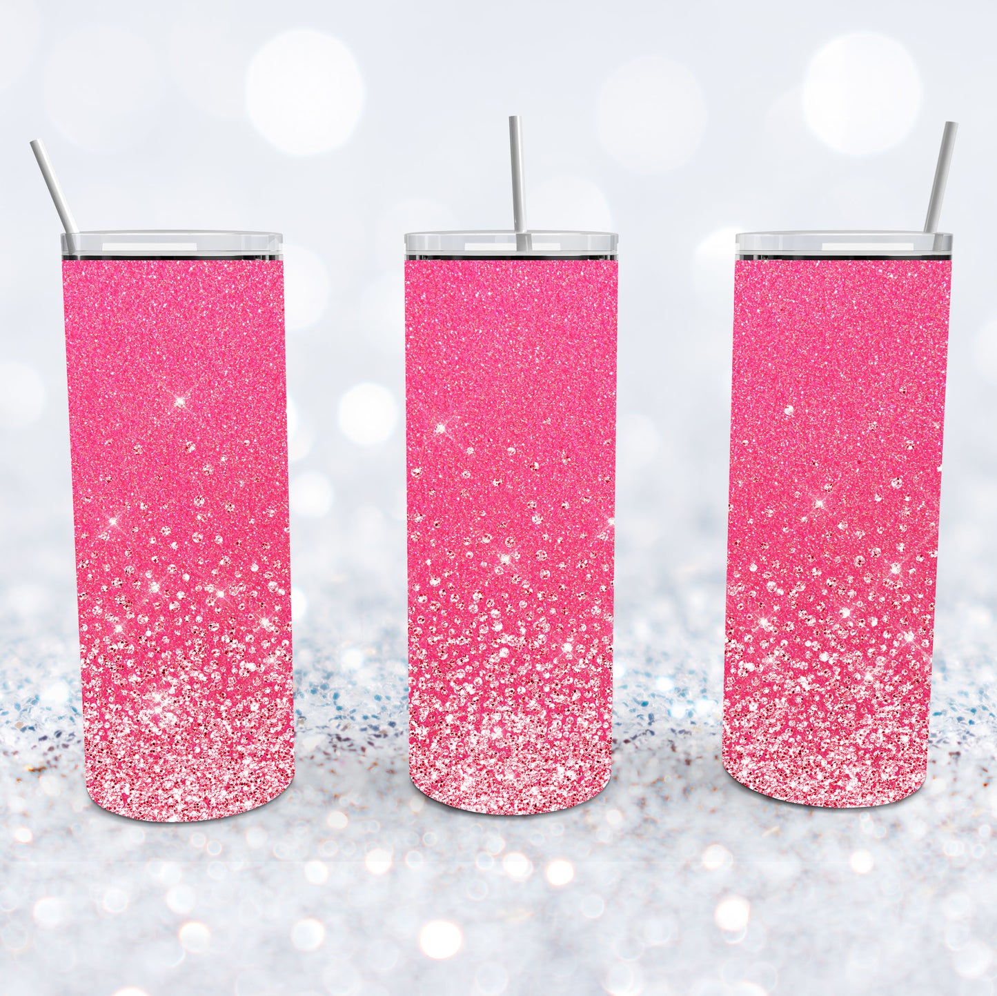 Pretty In Pink Glitter Ombre Tumbler