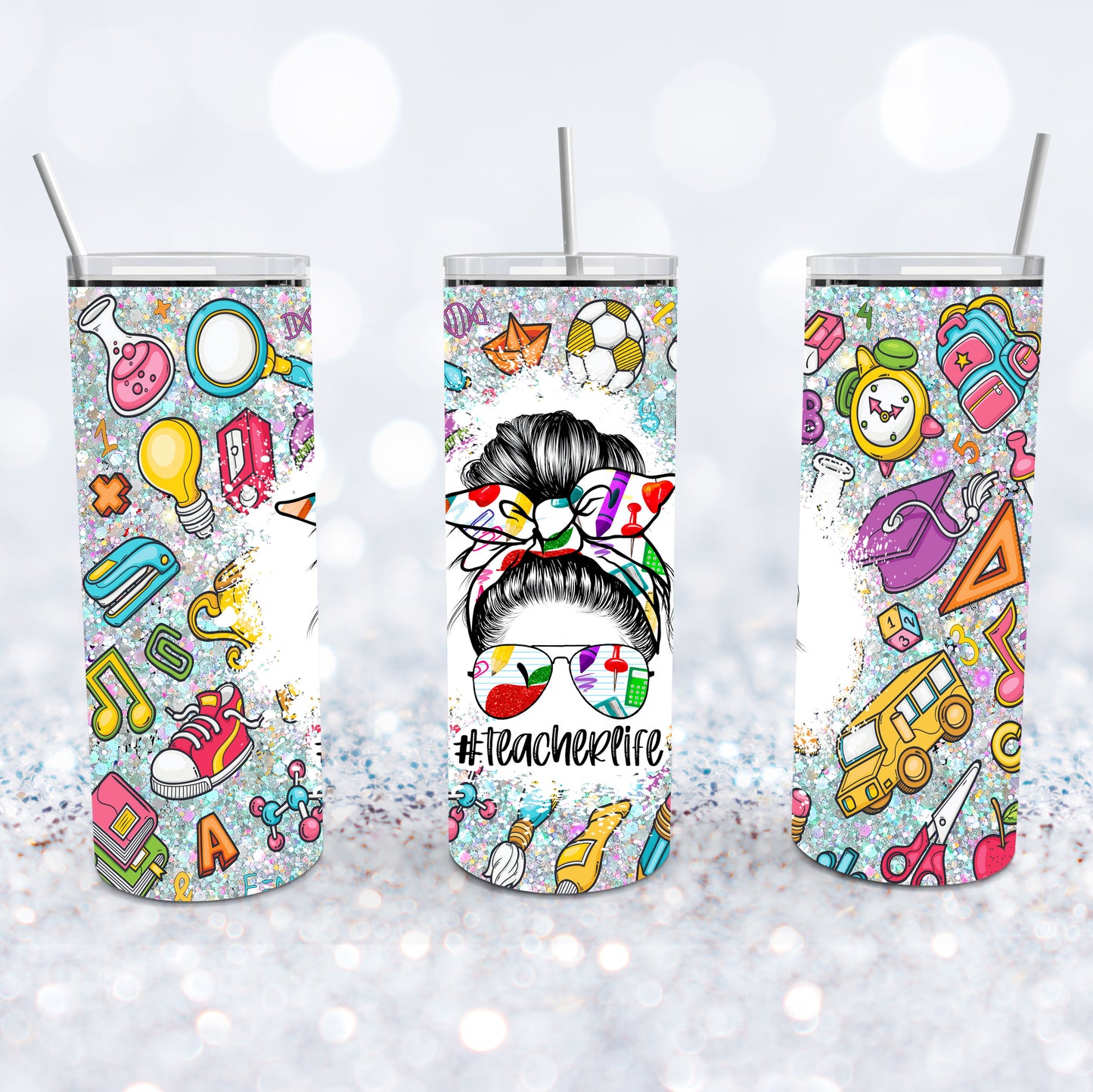 Messy Bun Teacher Life -  Back To School Tumbler