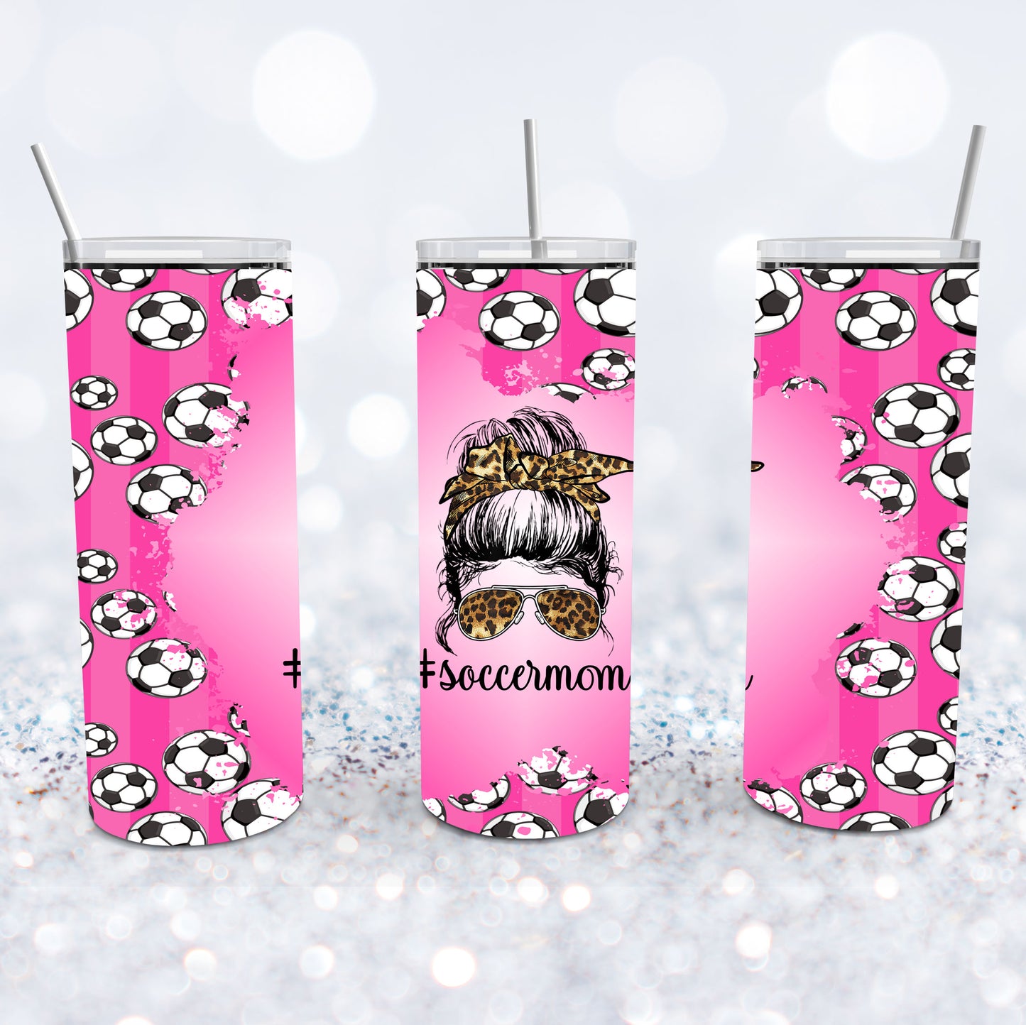 Messy Bun Soccer Mom Tumbler