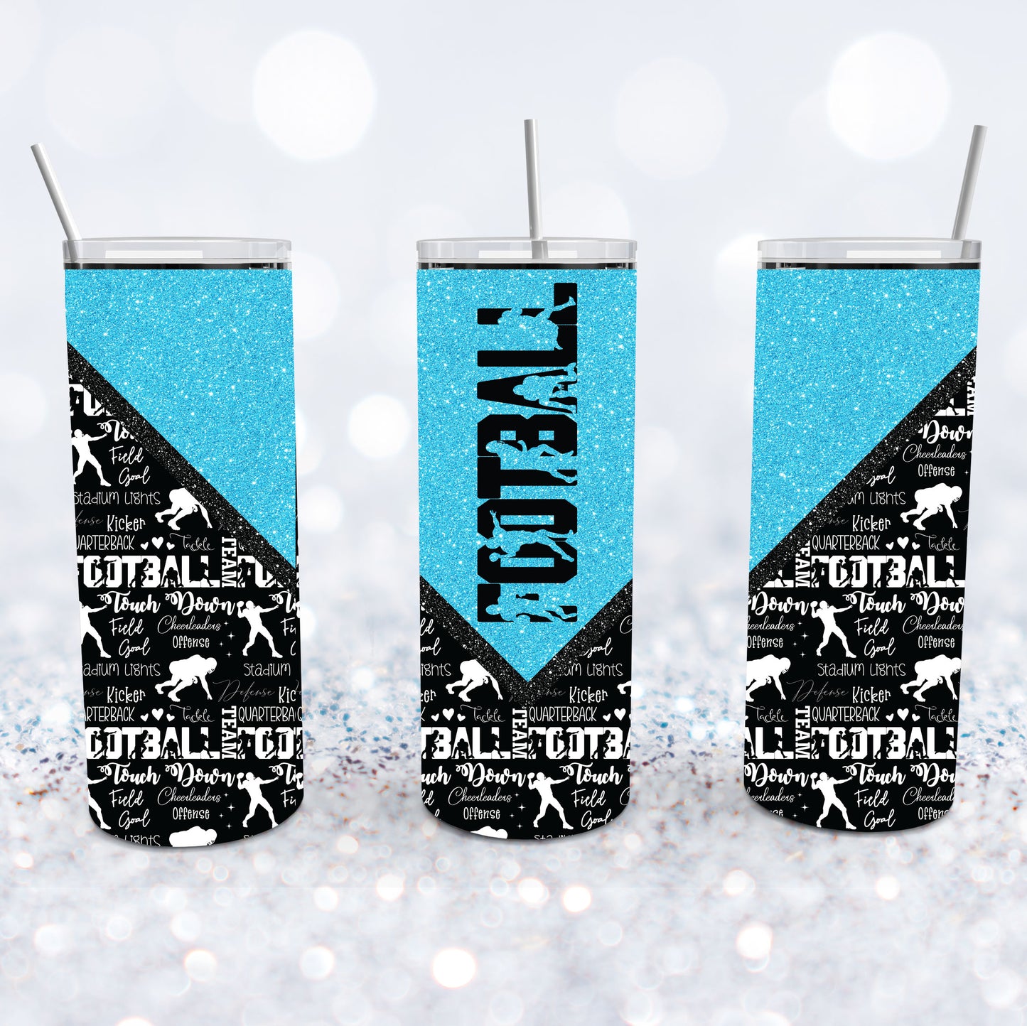 Football - Light Blue Tumbler