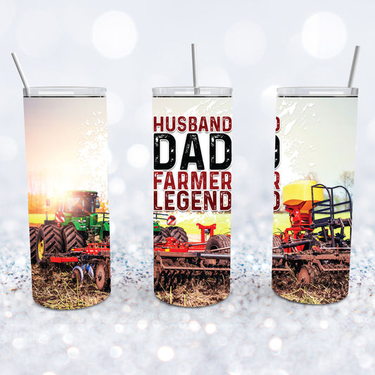 Husband Dad Farmer Legend Tumbler