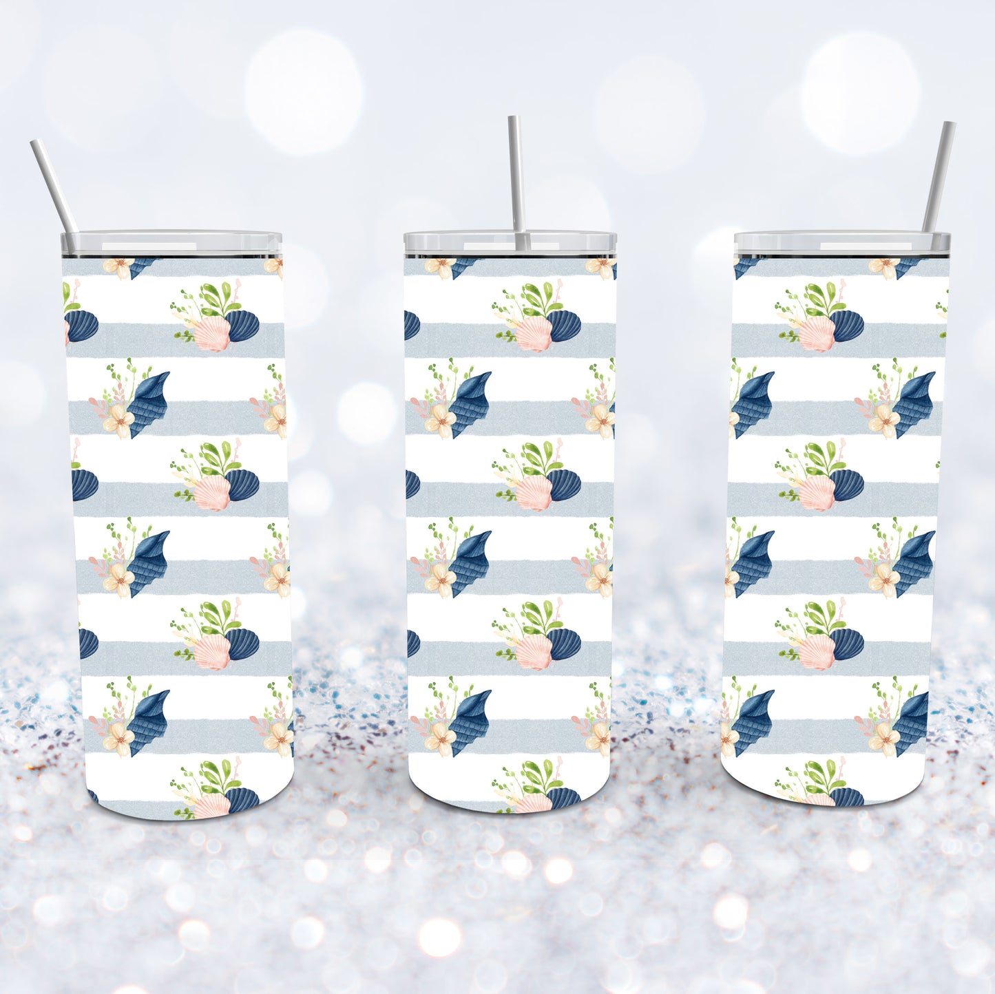 Seashells & Flowers Tumbler