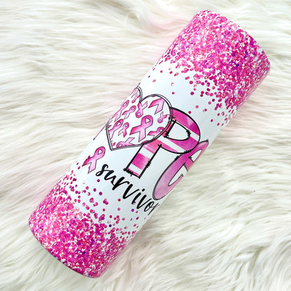 Pink Ribbon Hope Survivor Tumbler