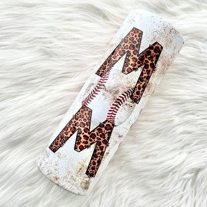 Leopard Baseball Mom Tumbler